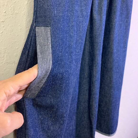 VOOM JOY HAN Dress Small Chambray Empire Waist Front Pockets Vintage 90's Y2K - Picture 9 of 14